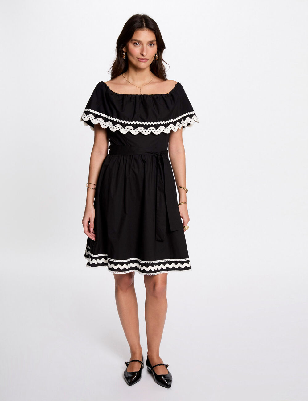 Kurzes Trapezkleid schwarz damen