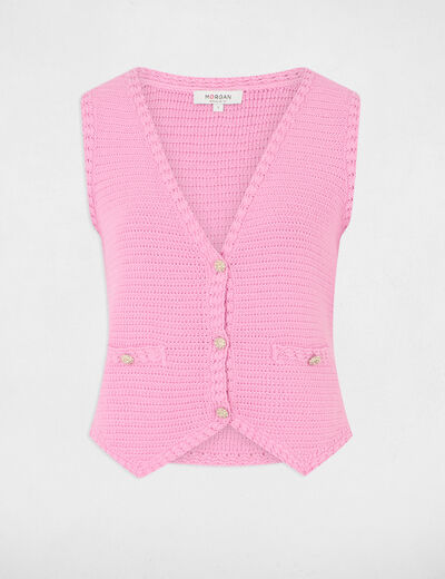 Gilet sans manches rose femme
