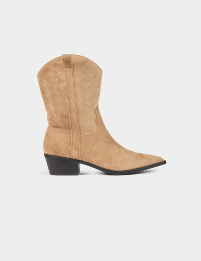 Western-Stiefel mit Absatz beige damen