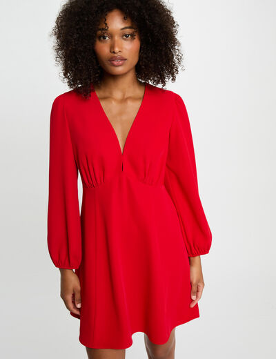 Kurzes trapezförmiges Kleid rot damen