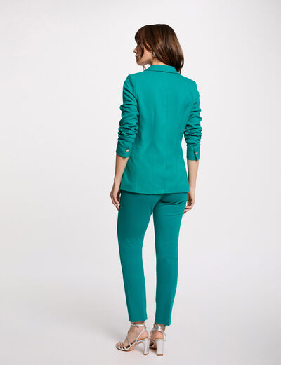 Geknöpfter taillierter Blazer türkisblau damen