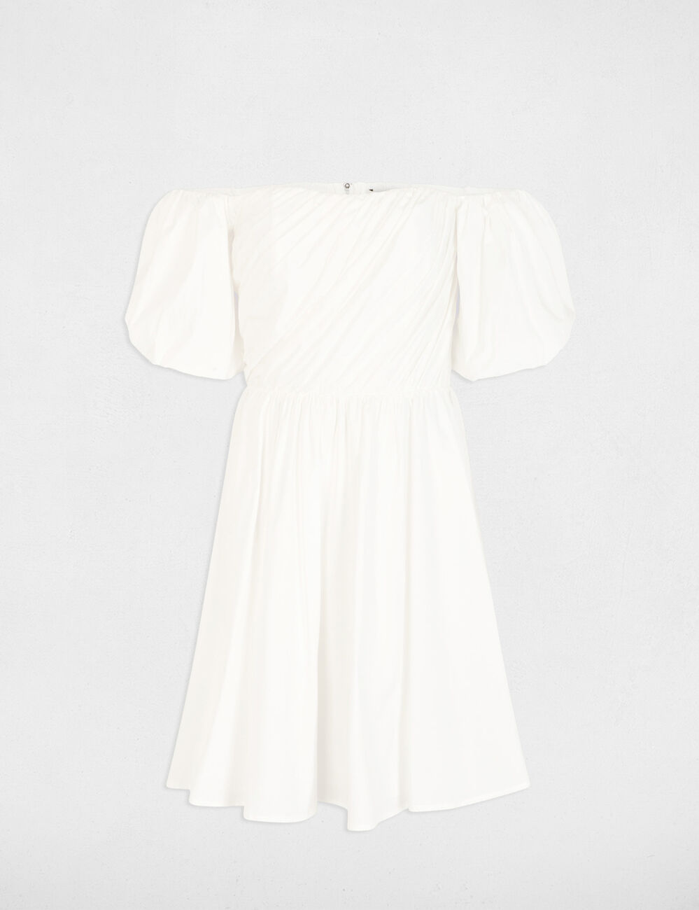 Robe courte manches bouffantes blanc femme