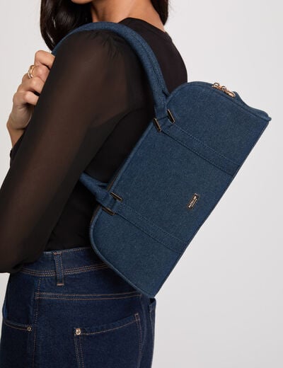 Sac baguette en jean denim stone femme