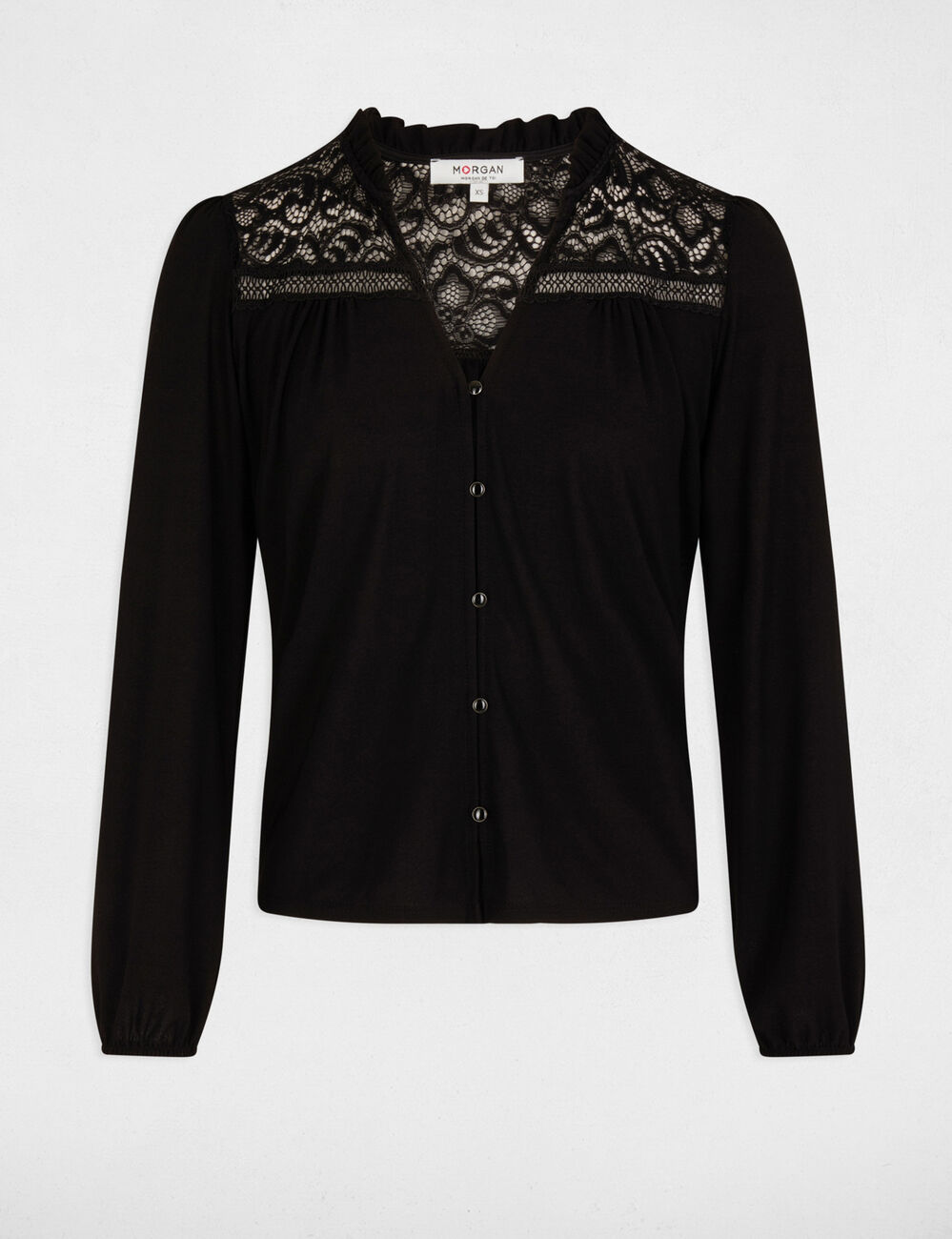 Langarm-T-Shirt schwarz damen