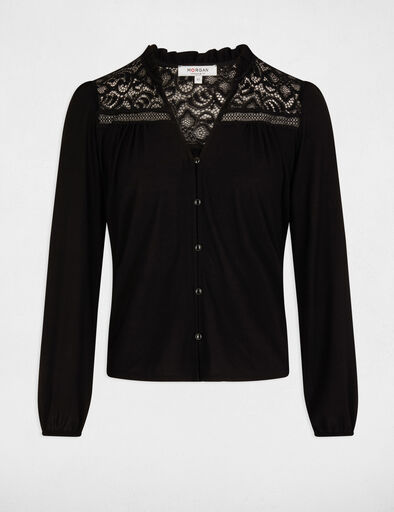 Langarm-T-Shirt schwarz damen