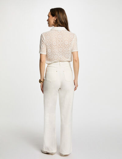 Polo manches courtes blanc femme