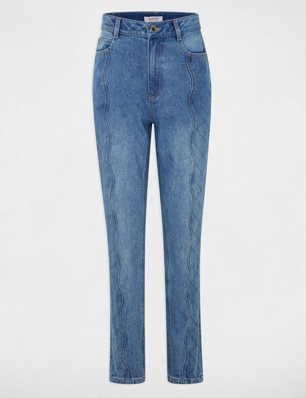 Slim-Jeans mit Steppdetails stone denim damen