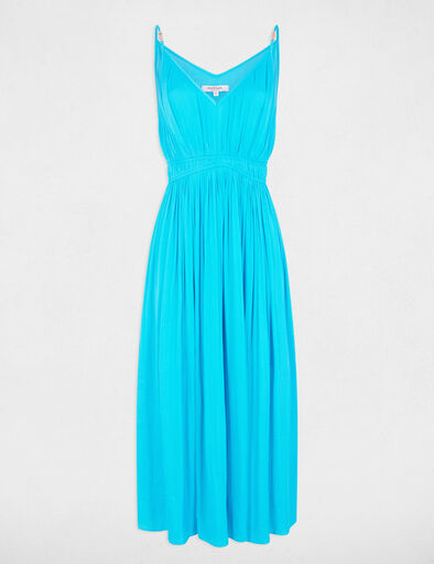 robe midi droite plissee bleu ciel femme Robe midi droite plissée bleu ciel femme