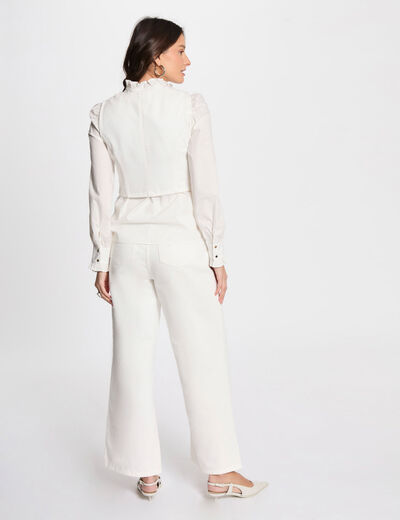 Veston sans manches jean blanc femme