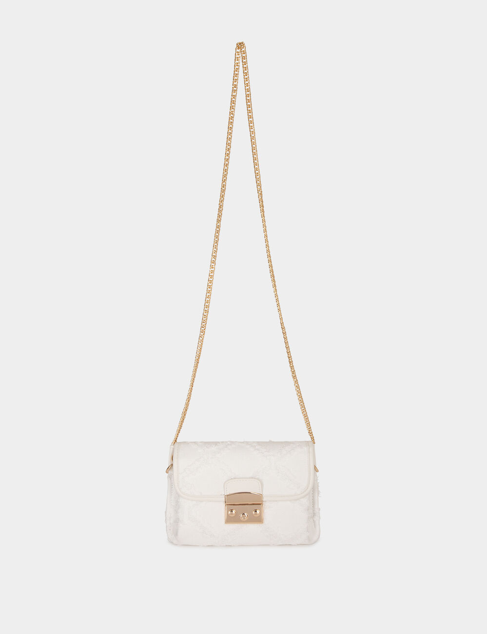 Sac pochette � franges ivoire femme