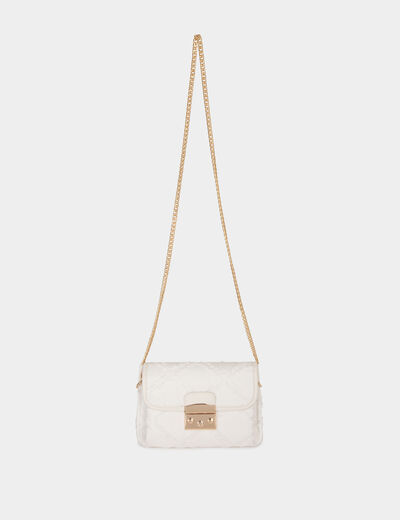 Sac pochette � franges ivoire femme
