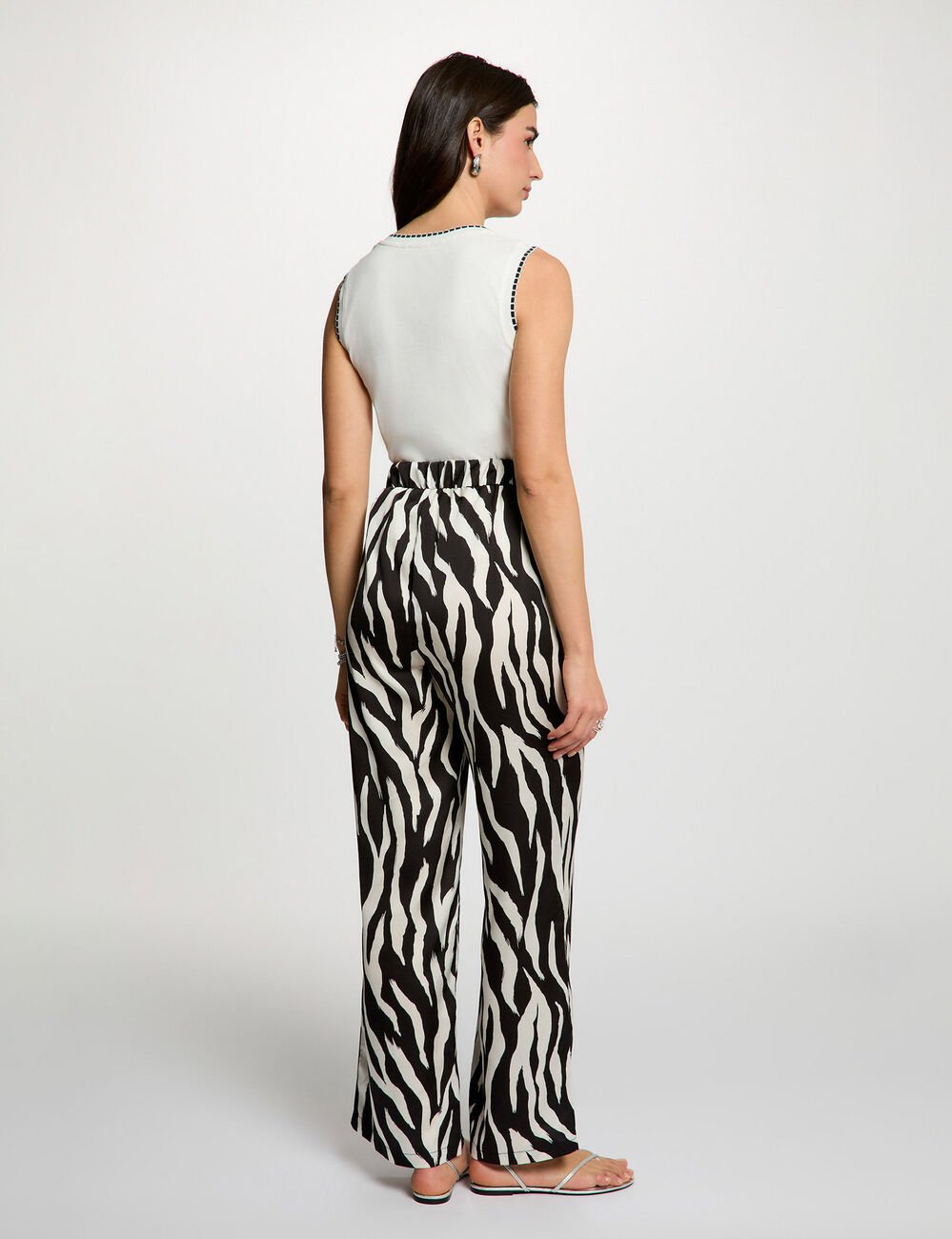 D&eacute;bardeur sans manches blanc femme