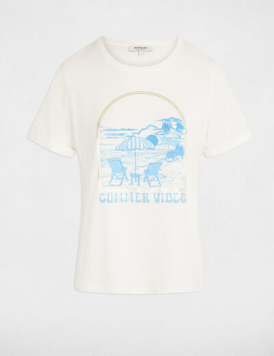 T-shirt mit Aufdruck weiss damen