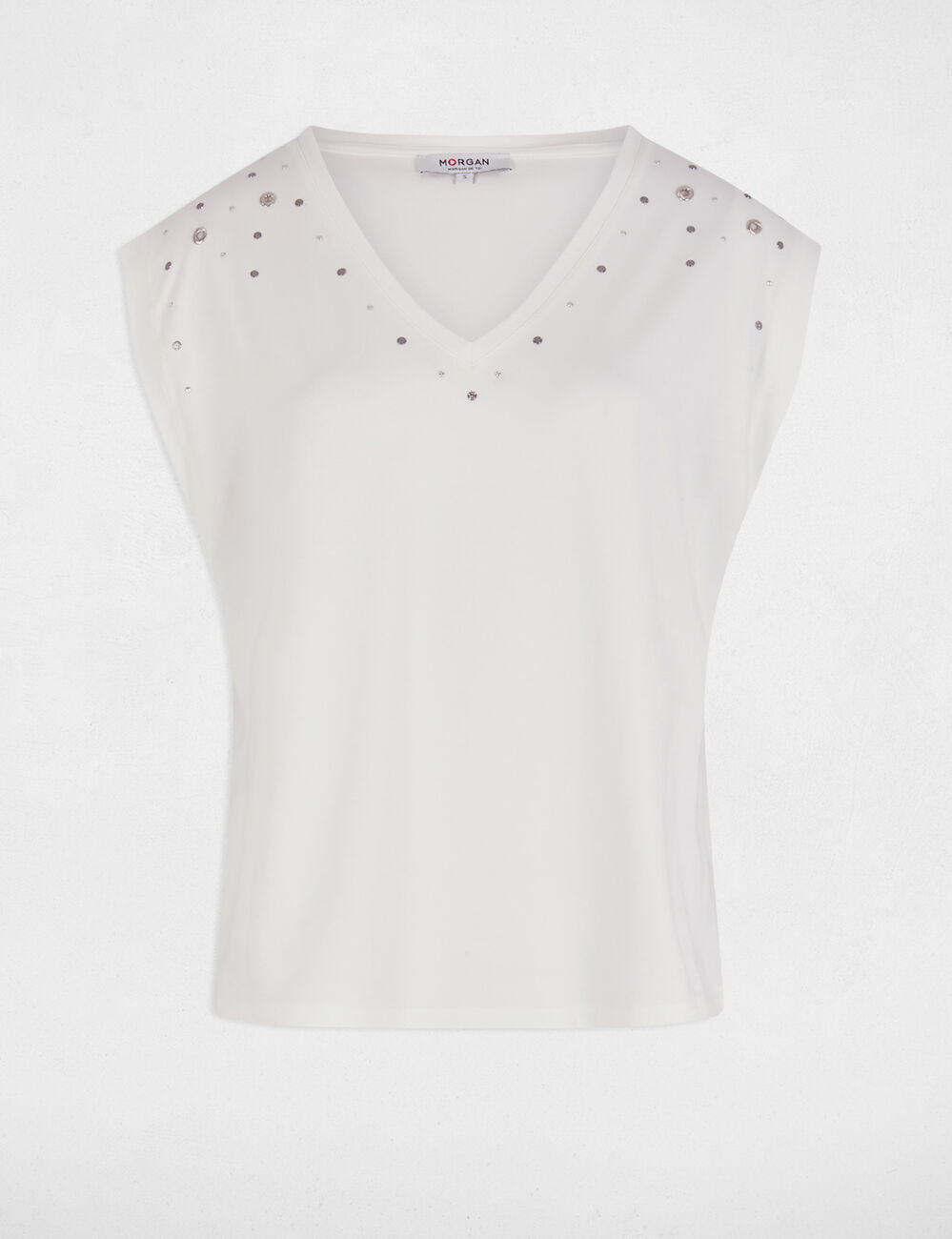 Kurzarm-T-Shirt weiss damen