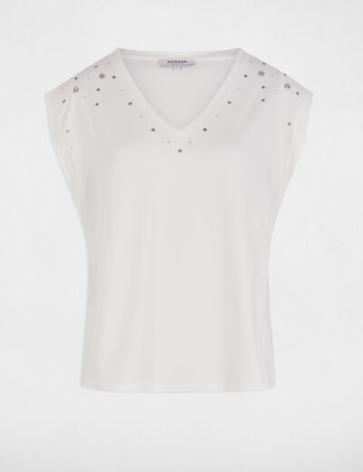Kurzarm-T-Shirt weiss damen
