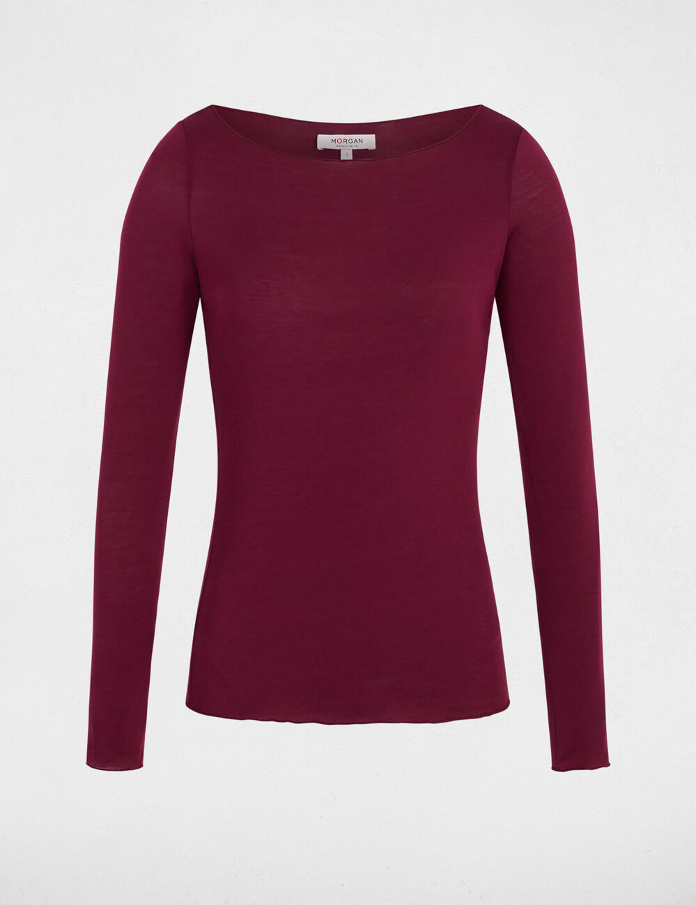 Langarm-T-Shirt pflaume damen