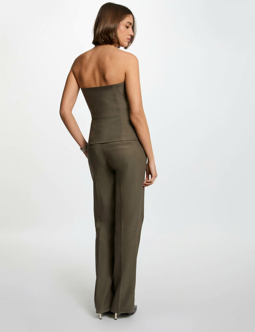 Ärmelloses Bustier khakigrün damen