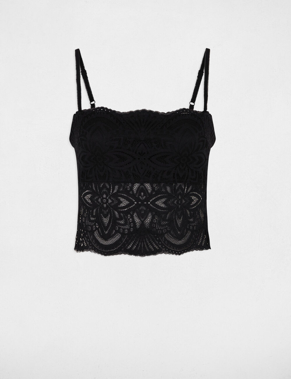 Tanktop mit schmalen Trägern schwarz damen