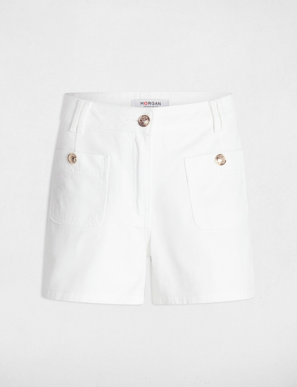 Jeansshorts mit hoher Taille weiss damen