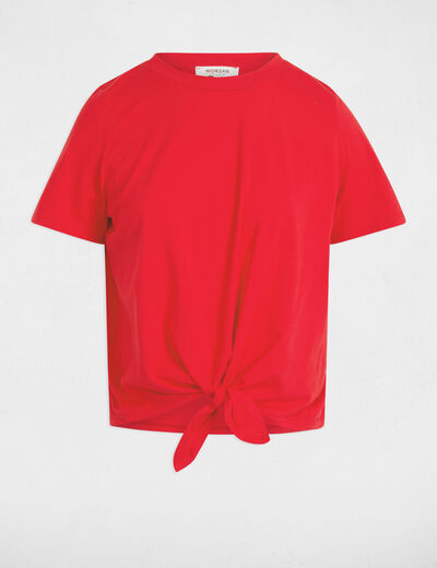 T-shirt mit kurzen Ärmeln rot damen