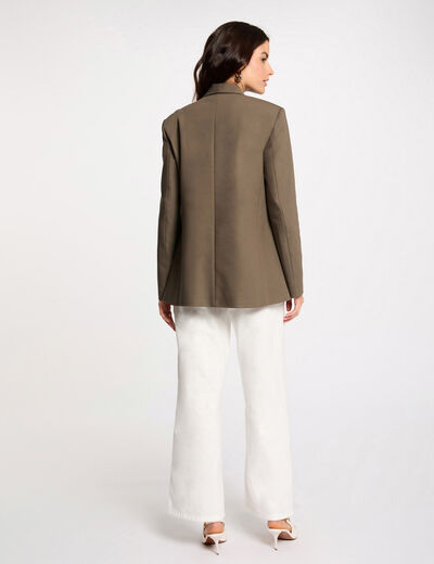Kurze Jacke mit Schalkragen khakigrün damen