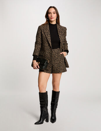 Gerader Leoparden-Short mehrfarbig damen