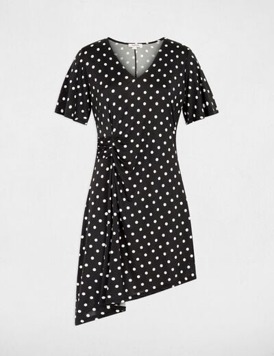 Asymmetrisches Kleid mit Punkten mehrfarbig damen