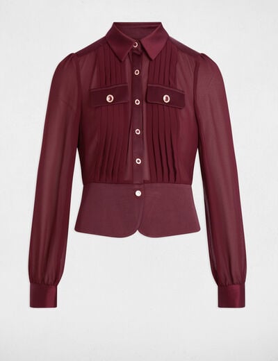 Taillierte Satinbluse pflaume damen