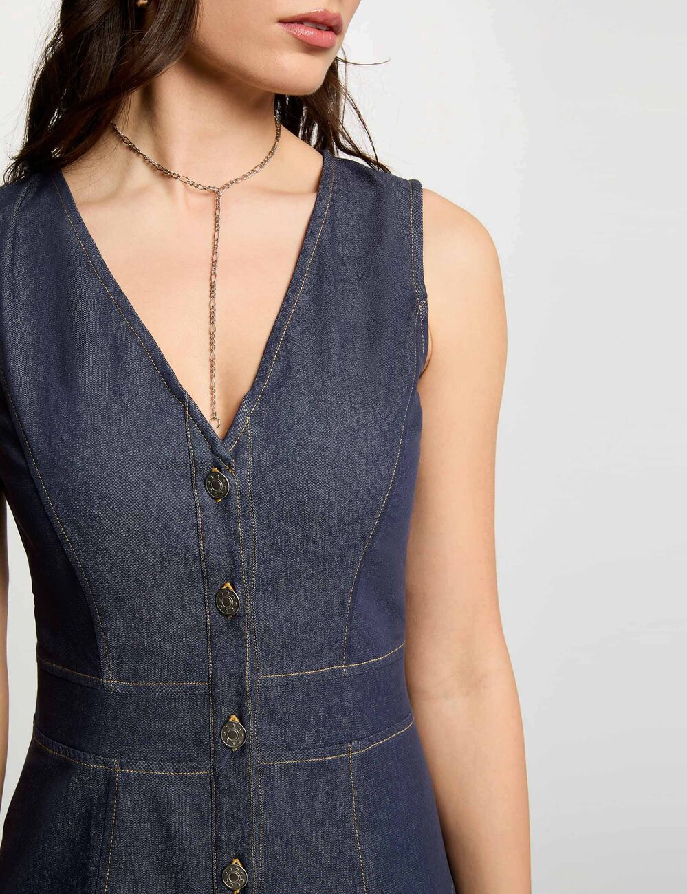 Robe ajust&eacute;e effet jean denim brut femme
