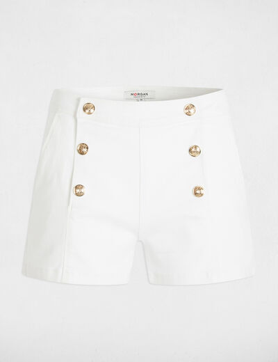 Jeans-Shorts mit Knöpfen weiss damen