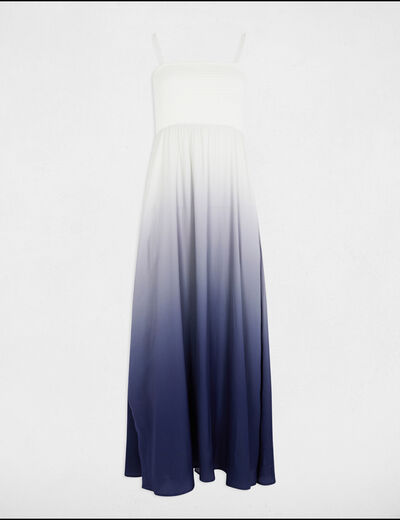 Robe longue droite fluide multicolore femme