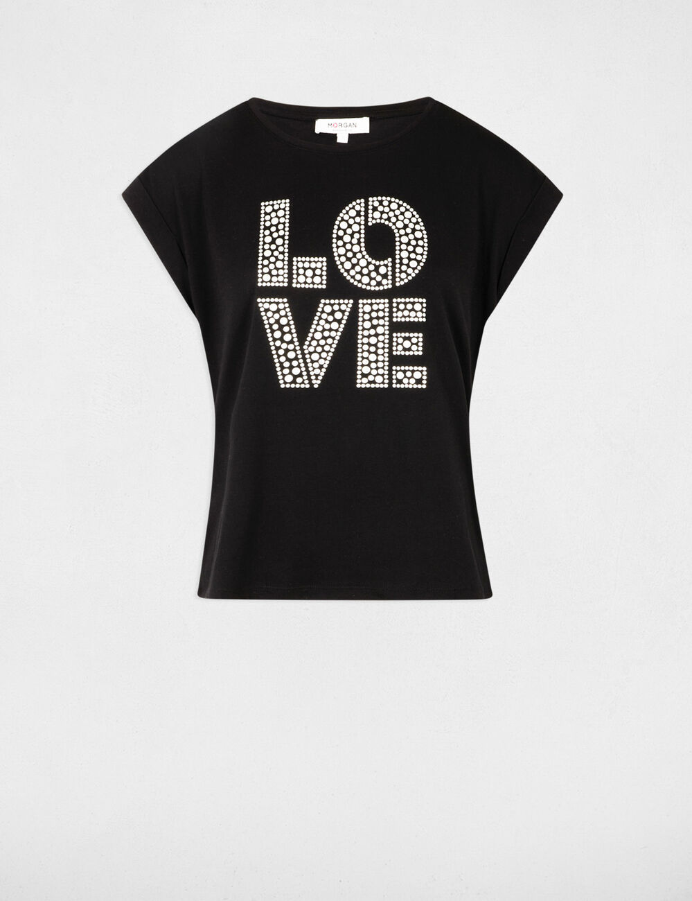 T-Shirt mit Aufdruck schwarz damen