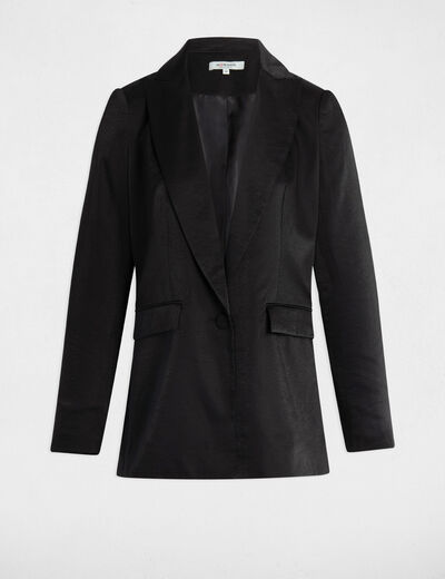 Blazer aus Wildlederimitat schwarz damen