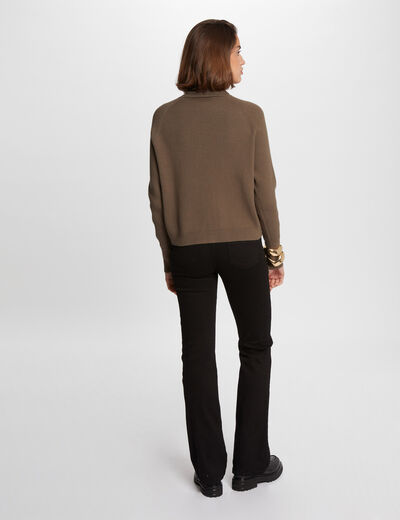Langarm-Pullover mit überkreuztem Effekt khakigrün damen