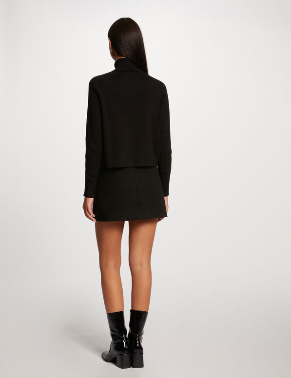 pull manches longues effet croise noir femme Pull manches longues effet croisé noir femme