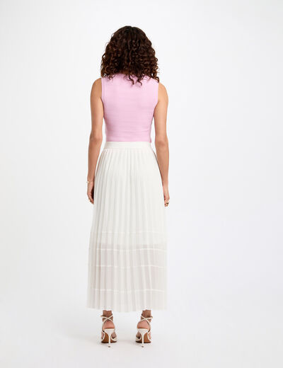 Débardeur maille sans manches rose pastel femme