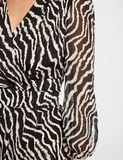 Robe portefeuille imprimée multicolore femme