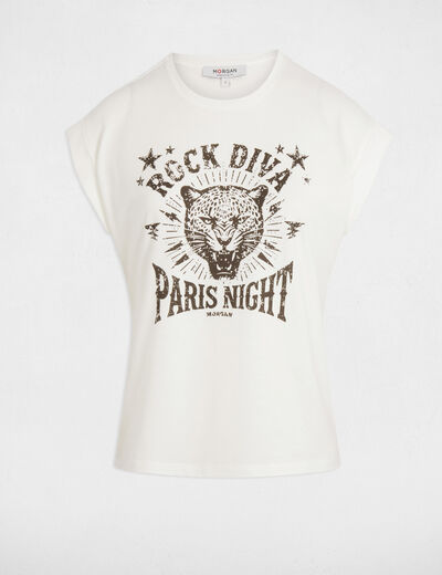 T-shirt mit Aufschrift weiss damen