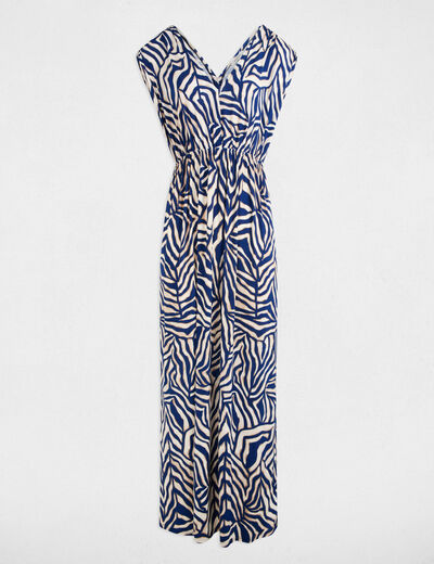 Langes gerades Kleid mit Muster mehrfarbig damen