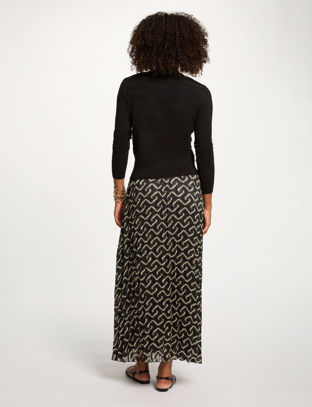 Strickjacke mit langen Ärmeln schwarz damen