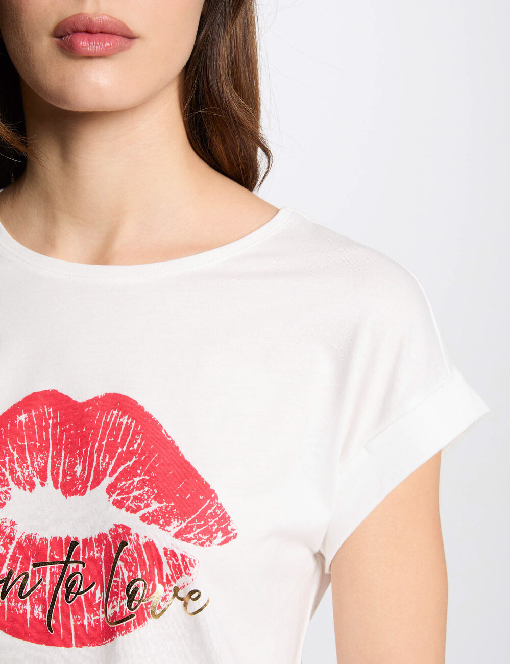 T-Shirt mit Aufdruck weiss damen