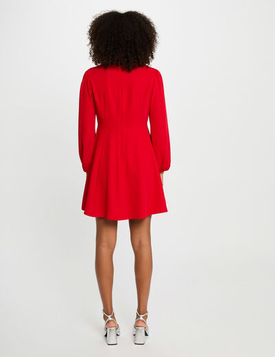 Kurzes trapezförmiges Kleid rot damen