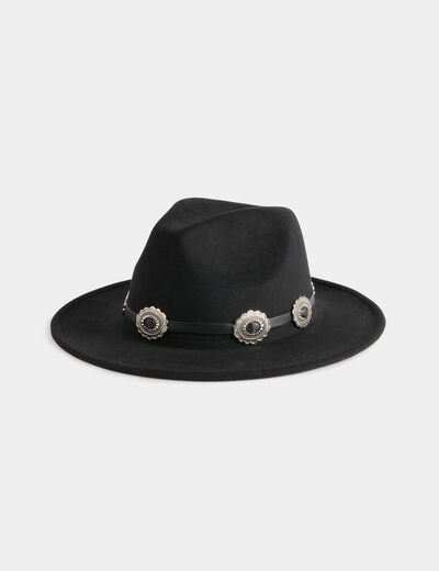 Hut mit Western-Details schwarz damen