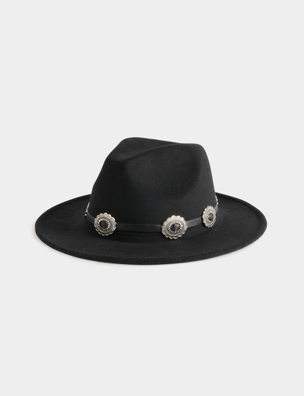 Hut mit Western-Details schwarz damen
