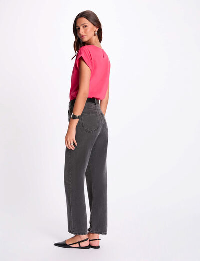 T-shirt manches courtes rose fushia femme