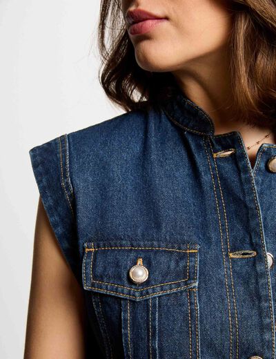 Jumpsuit mit Shorts aus Jeans rohes denim damen