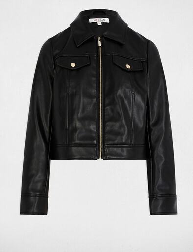 blouson court simili cuir noir femme Blouson court simili cuir noir femme
