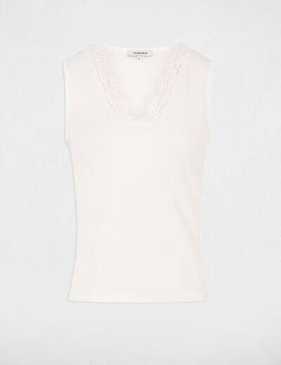 Ärmelloses Top weiss damen