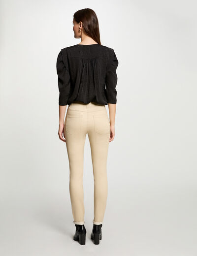 Chemise manches 3/4 noir femme