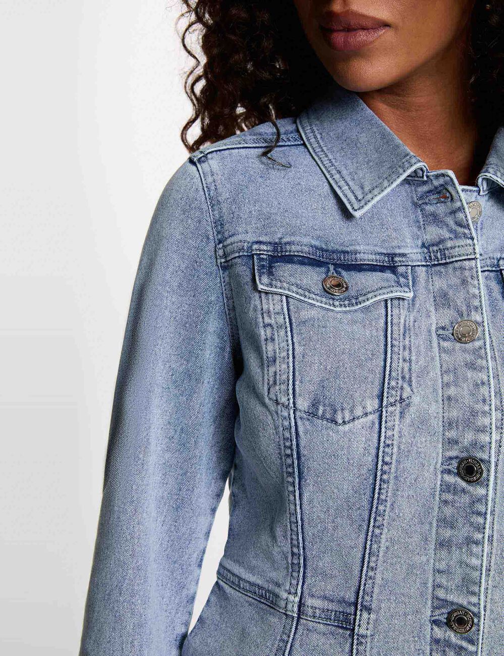 Veste jean ajust&eacute;e denim double stone femme